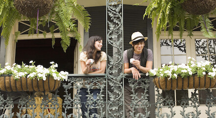 couple on a balcony