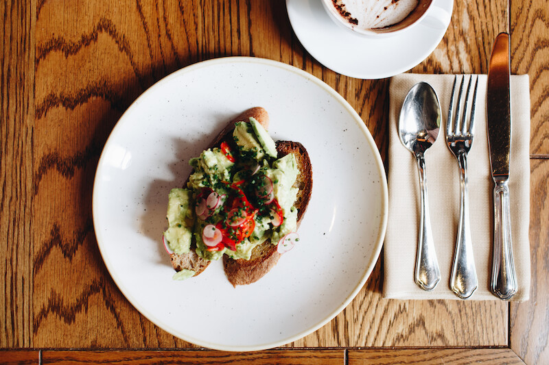 coffee and avocado toast